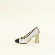 Chanel Bicolor CC Glitter Grosgrain Cap Toe Logo Pumps 40