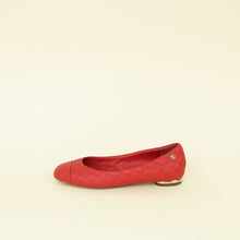Chanel Red CC Cap Toe Ballet Flats 36.5