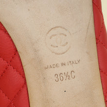 Chanel Red CC Cap Toe Ballet Flats 36.5
