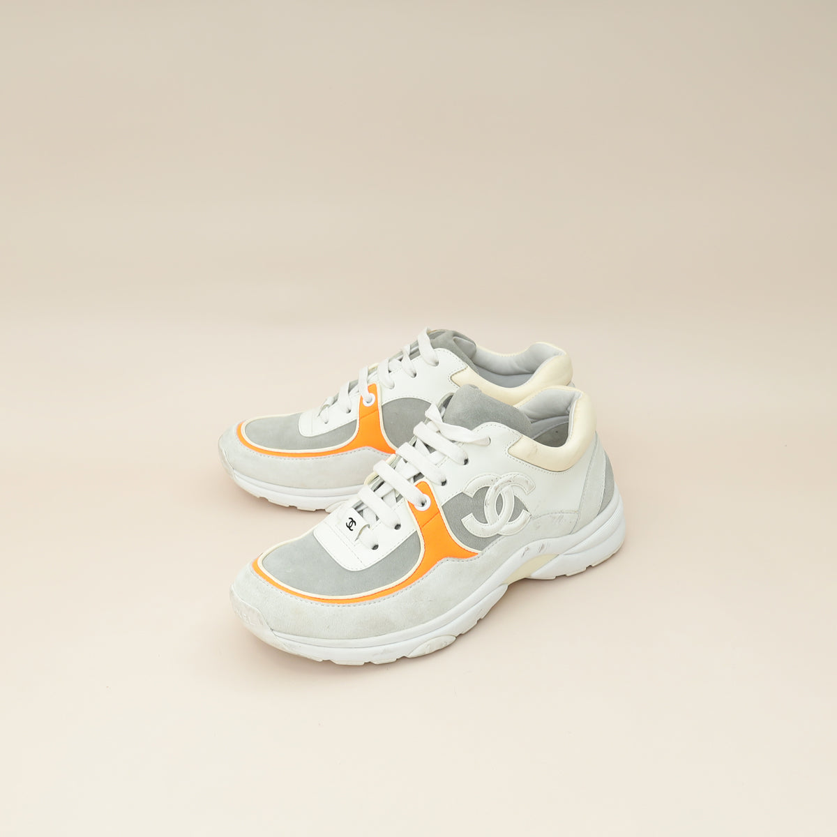 Chanel Tricolor CC Trainer Sneaker 36.5