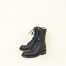 Chanel Black Lace Up Ankle Boots 36