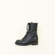 Chanel Black Lace Up Ankle Boots 36