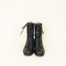Chanel Black Lace Up Ankle Boots 36