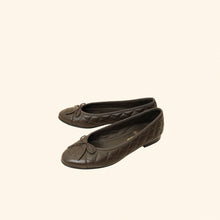 Chanel Brown CC Cap Toe Quilted Flat Ballerina 37.5