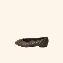 Chanel Brown CC Cap Toe Quilted Flat Ballerina 37.5
