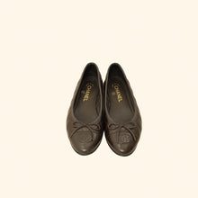 Chanel Brown CC Cap Toe Quilted Flat Ballerina 37.5