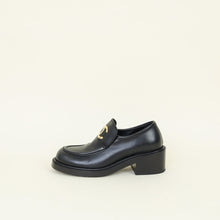 Chanel Black Interlocking CC Logo Platform Loafers 37.5