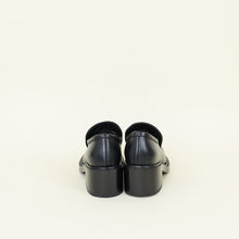 Chanel Black Interlocking CC Logo Platform Loafers 37.5