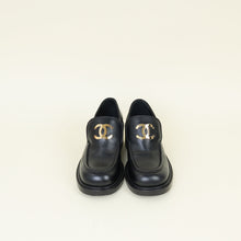 Chanel Black Interlocking CC Logo Platform Loafers 37.5