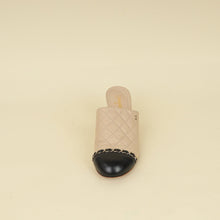 Chanel Bicolor CC Cap Toe Chain Quilted Mules 37.5