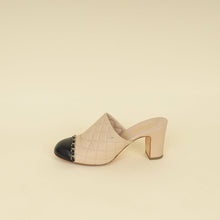 Chanel Bicolor CC Cap Toe Chain Quilted Mules 37.5