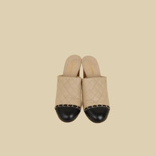 Chanel Bicolor CC Cap Toe Chain Quilted Mules 37.5