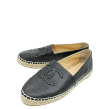 Chanel Black CC Cap Toe Espadrille 37
