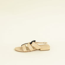 Chanel Beige CC Chain Bow Sandal 37