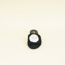 Chanel Bicolor CC Camellia Flower Slide Sandal 37