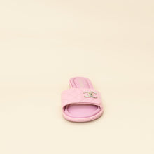 Chanel Lilac CC Twist Lock Quilted Slide Sandal 38.5