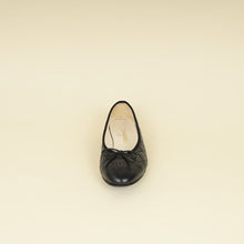 Chanel Black CC Cap Toe Quilted Ballerina 38.5