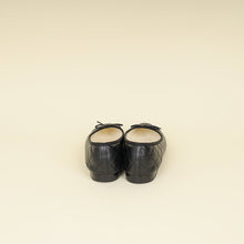 Chanel Black CC Cap Toe Quilted Ballerina 38.5