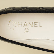 Chanel Black CC Cap Toe Quilted Ballerina 38.5