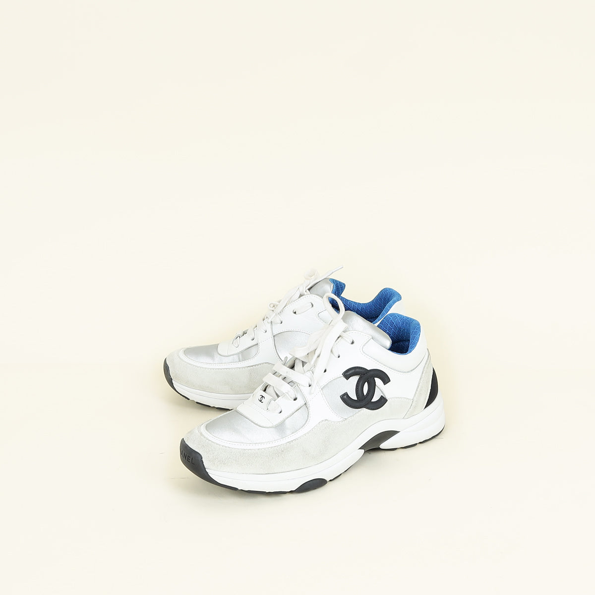 Chanel Multicolor CC Lace Up Sneaker 38.5