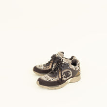 Chanel Brown CC Lace Up Sneakers 38.5