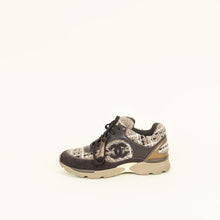 Chanel Brown CC Lace Up Sneakers 38.5