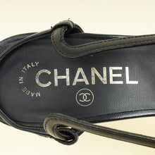 Chanel Black CC Cap Toe Pointed Slingback Pump 38.5