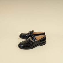 Chanel Black Logo Moccasins 38