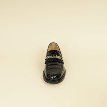 Chanel Black Logo Moccasins 38