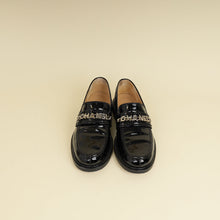Chanel Black Logo Moccasins 38