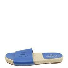 Chanel Blue CC Slide Espadrille Mules 38