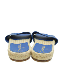 Chanel Blue CC Slide Espadrille Mules 38