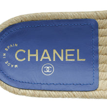 Chanel Blue CC Slide Espadrille Mules 38