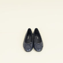 Chanel Navy Blue CC Cap Toe Ballet Flats 38C