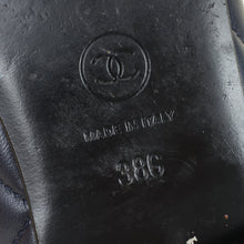 Chanel Navy Blue CC Cap Toe Ballet Flats 38C