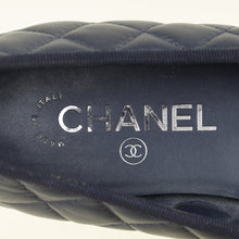 Chanel Navy Blue CC Cap Toe Ballet Flats 38C