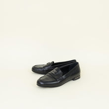 Chanel Black CC Chain Mocassin Loafers 38C
