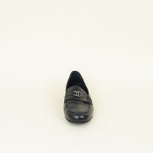 Chanel Black CC Chain Mocassin Loafers 38C