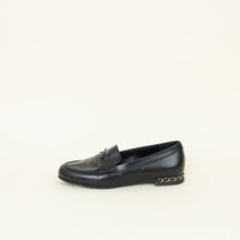 Chanel Black CC Chain Mocassin Loafers 38C
