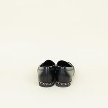 Chanel Black CC Chain Mocassin Loafers 38C