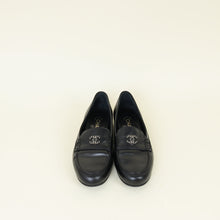 Chanel Black CC Chain Mocassin Loafers 38C