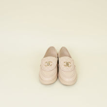 Chanel Beige CC Pocket Quilted Moccasin Loafer 38C