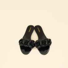 Chanel Black Camellia CC Slides 38