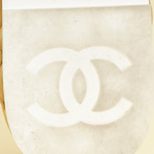 Chanel White CC Terry Cloth Raffia Thong Sandals 39.5