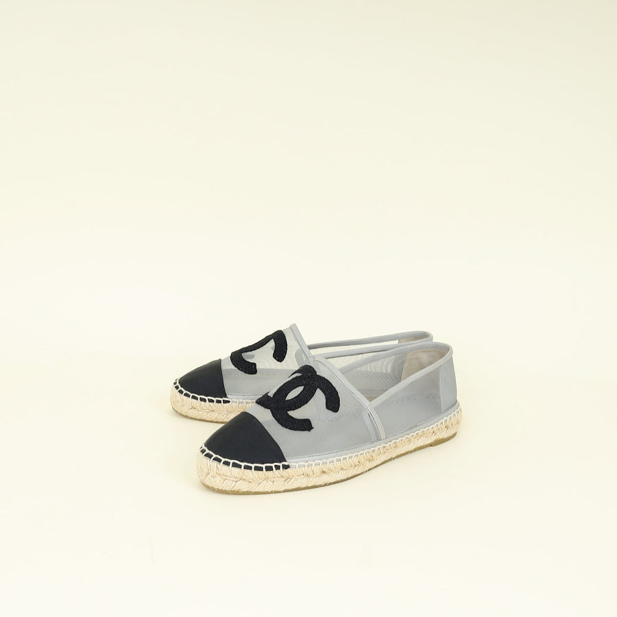 Chanel Bicolor CC Cap Toe Mesh Espadrille 39