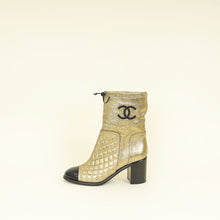 Chanel Bicolor CC Cap Toe Quilted Ankle Boot 39