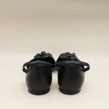 Chanel Black CC Cap Toe Camellia Ballerina 39