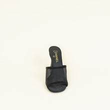 Chanel Black CC Pearl Mesh Heel Mules 40