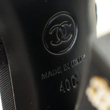 Chanel Black CC Pearl Mesh Heel Mules 40