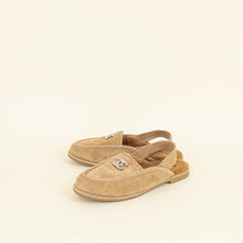 Chanel Dark Beige CC Slingback Loafers 40C